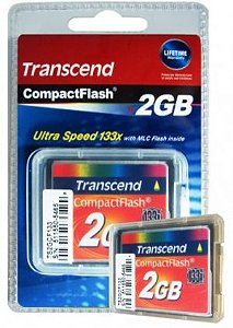 Cartão de Memória Compact Flash 2GB 133x Transcend - Alto Desempenho, Rápido!