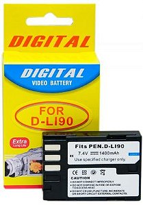 Bateria Compatível com Pentax D-LI90 (para K-5, K-7, K5, K7, 645D e outras)