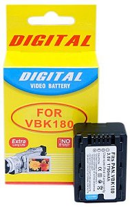 Bateria Compatível com Panasonic VW-VBK180 p/ TM40,TM60,TM80,TM90, HS80, SD80, SD90, HC-V10 e outras