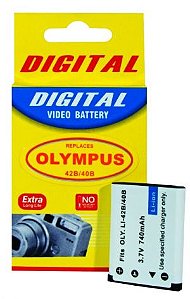 Bateria Compatível com Olympus Li-42B, Li-40B p/ Tough TG-310, FE-4000, FE-5050, Stylus 7040 e outras