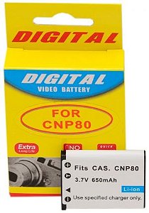 Bateria Compatível com Casio NP-80 (p/ Exilim EX-Z1, Z2, Z16, Z19, Z35, Z270, Z280, Z550, H5 e outras)