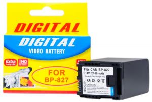 Bateria Compatível com Canon BP-827 longa duração (p/ VIXIA LEGRIA HG20,HG21,HF11, HF20,HF21,HF100 e outras)