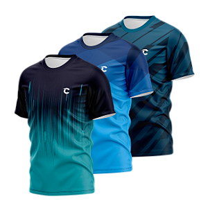 Kit 3 Camisetas Básica Dry-Fit Sportswear UV 50+ KITCB#0005