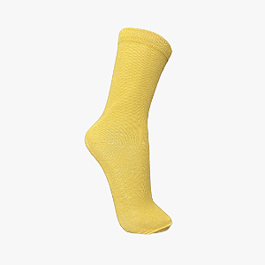 Meia Cano Alto Lisa Amarelo Claro