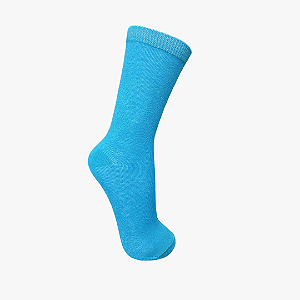 Meia Cano Alto Lisa Azul Capri
