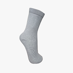 Meia Cano Alto Lisa Cinza Escuro