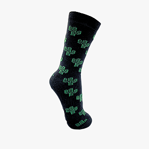 Meia Cano Alto Cacto Fundo Preto