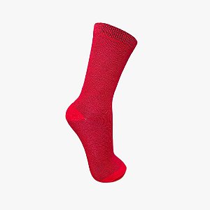 Meia Cano Alto Lisa Vermelha