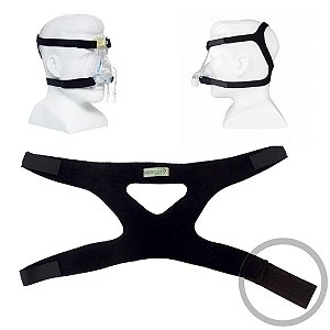 Fixador Arnês para Máscara de 4 Pontas em Neoprene Confortável e Ajustável Compatível Cpap Resmed