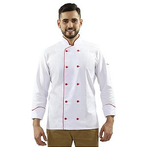 Dólmã Chef de Cozinha Simon Unissex 100% Algodão - Dr Chef