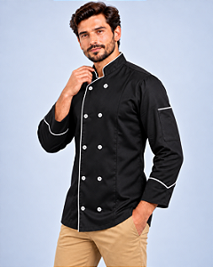 Dólmã Chef Cozinha Lorenzo Unissex 100% Algodão - Dr Chef