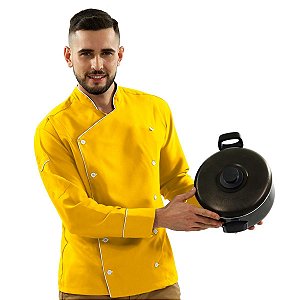 Dólmã Chef de Cozinha Pimentão Amarelo - Dr Chef