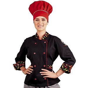 Dolmã Chef de Cozinha Feminina Pimenta