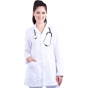 Jaleco Branco Feminino Acinturado Saúde Enfermagem Medicina - Dr Chef
