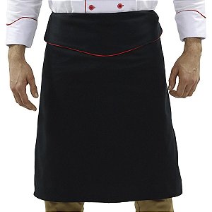 Avental Para Chef de Cozinha Tipo Saia Preto - Dr Chef