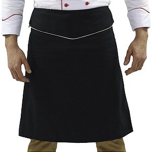 Avental de Chef Cozinha Tipo Saia Detalhe Branco - Dr Chef