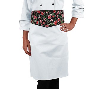Avental Chef Cozinha Tipo Saia Alpineia Rosas - Dr Chef