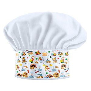 Chapéu Para Chef de Cozinha Pizzaoilo Branco - Dr Chef