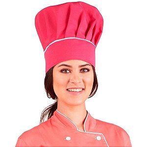 Chapéu Para Chef de Cozinha Profissional Rosa - Dr Chef