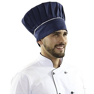 Chapéu Para Chef Cozinha Profissional Azul Escuro - Dr Chef