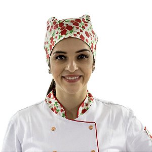 Bandana Para Chef de Cozinha Profissional Floral - Dr Chef