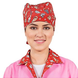 Bandana Para Médico Veterinário Estampa Gatinhos - Dr Chef
