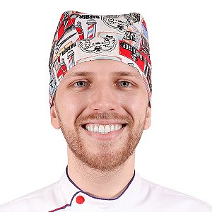 Bandana Para Barbeiro Profissional Branco - Dr Chef