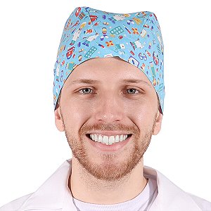 Bandana Para Médico Pediatra Profissional Azul - Dr Chef