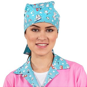 Bandana Para Dentistas Estampado Azul - Dr Chef