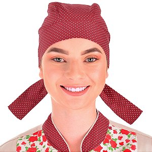 Bandana Chef Cozinha Profissional Vermelho Poá - Dr Chef