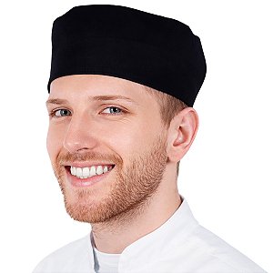 Boina Chef de Cozinha Profissional Unissex Preto - Dr Chef