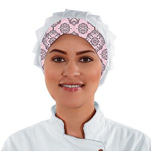 Chapéu Para Chef Cozinha Tipo Gorro Mandala Rosa - Dr Chef