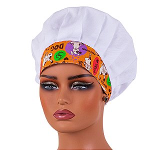 Touca Para Veterinários Tipo Gorro Laranja Pets - Dr Chef