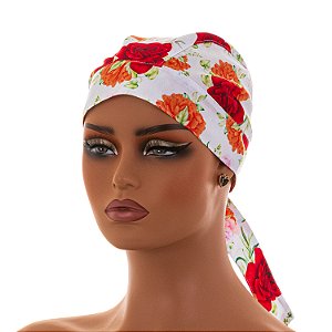 Bandana Para Chef de Cozinha Rosas Vermelhas - Dr Chef