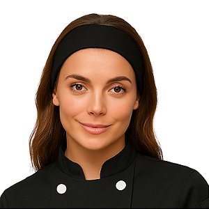 Faixa de Cabelo Profissional Chef Cozinha Preto - Dr Chef