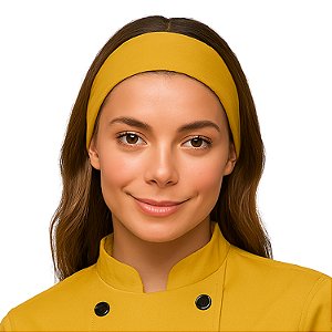 Faixa de Cabelo Profissional Chef Cozinha Mostarda - Dr Chef