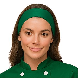 Faixa de Cabelo Profissional Chef Cozinha Verde - Dr Chef