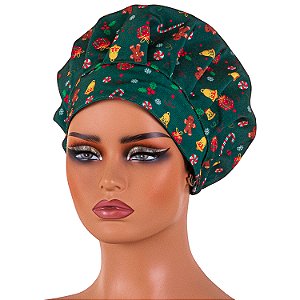 Chapéu Para Chef De Cozinha Estampa Natalina Verde - Dr Chef