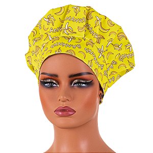 Chapéu Para Chef De Cozinha Estampa Amarelo Bananas - Dr Chef