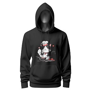 Moletom Chef De Cozinha Unissex Estampa Gatinha Chef - Dr Chef