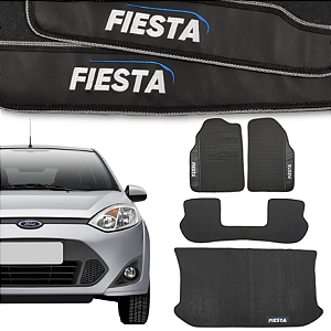 Kit de Tapetes para Fiesta Hatch 2001 a 2014 - Internos + Porta Malas