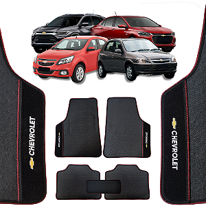 Tapete para Chevrolet na cor vermelha - Linha Universal - 5 Peças