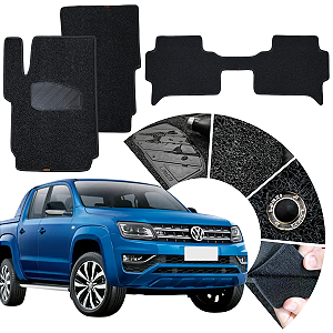 Tapete de Capacho Para Amarok com Porta Copos 2010 a 2025 - Preto