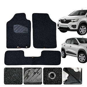 Tapete Automotivo Para Kwid 2018 a 2026 Original Lanzi Preto