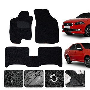 Tapete automotivo Para siena 1996 a 2012 capacho Preto