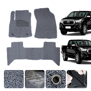 Tapete automotivo Para Toyota Hilux 2019 a 2025 capacho Cinza