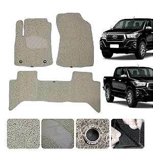 Tapete automotivo Para Toyota Hilux 2019 a 2025 capacho Bege