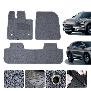 Tapete automotivo Para Byd Song Plus 2022 a 2025 capacho Cinza