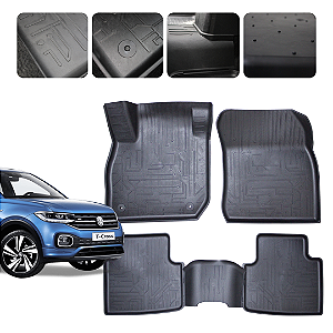 Tapete Automotivo Borda elevada Para T-cross 2019 a 2026 Original Lanzi