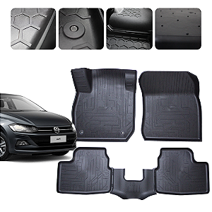 Tapete Automotivo Borda elevada Para Volkswagen Polo 2017 a 2026 Original Lanzi